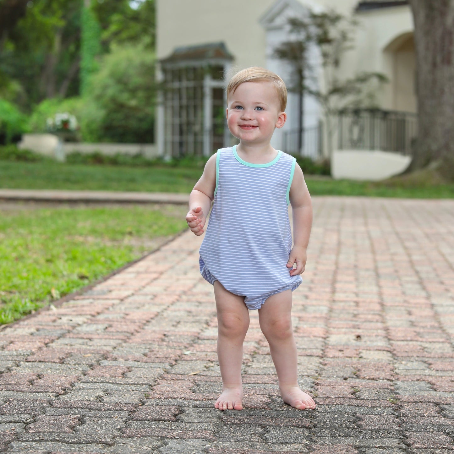 Cadet Blue Stripe/Mint Drew Bubble