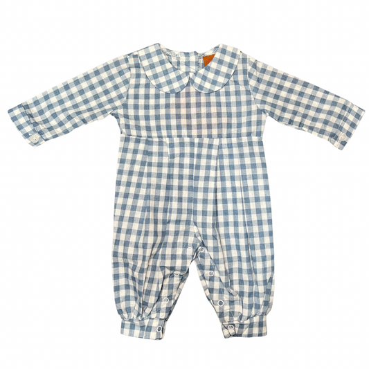 Myles Blue Gingham Romper