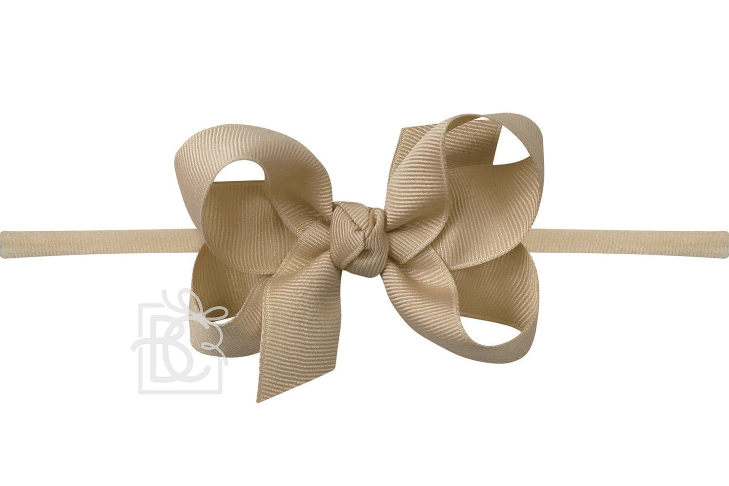 Oatmeal 1/4 Pantyhose Headband With Signature Grosgrain Bow
