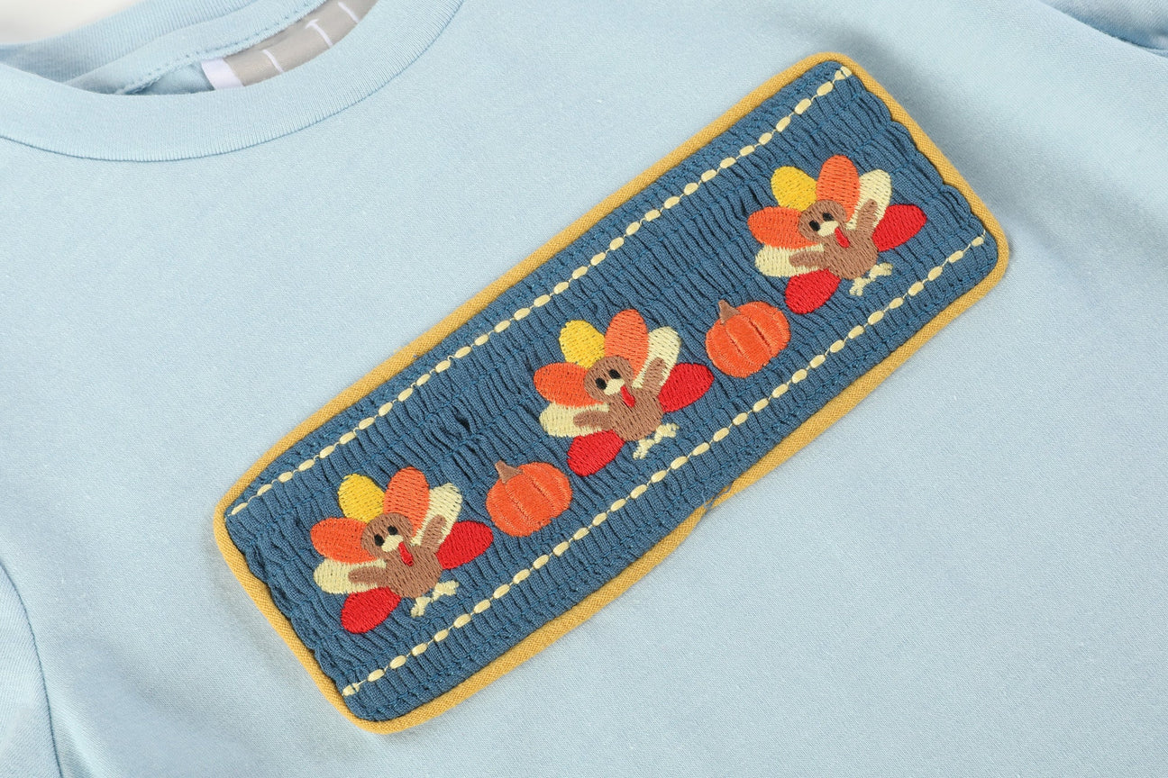 Cobalt Blue Turkey Smocked Set