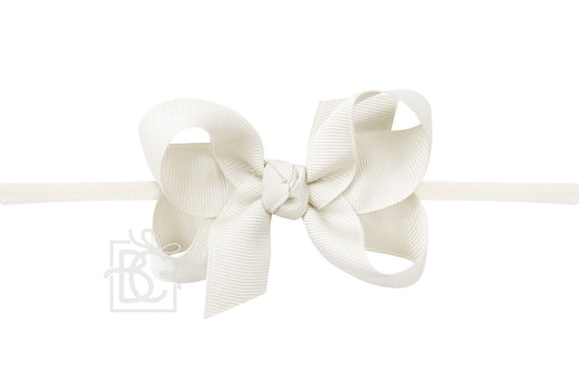Ivory 1/4 Pantyhose Headband With Signature Grosgrain Bow