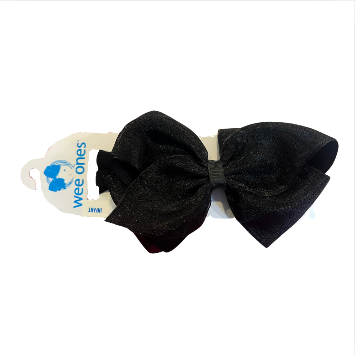 Black Mini King Organza Overlay Bow Baby Band