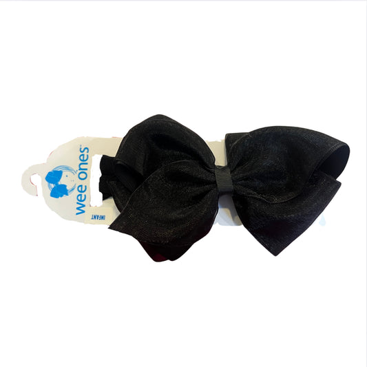 Black Mini King Organza Overlay Bow Baby Band