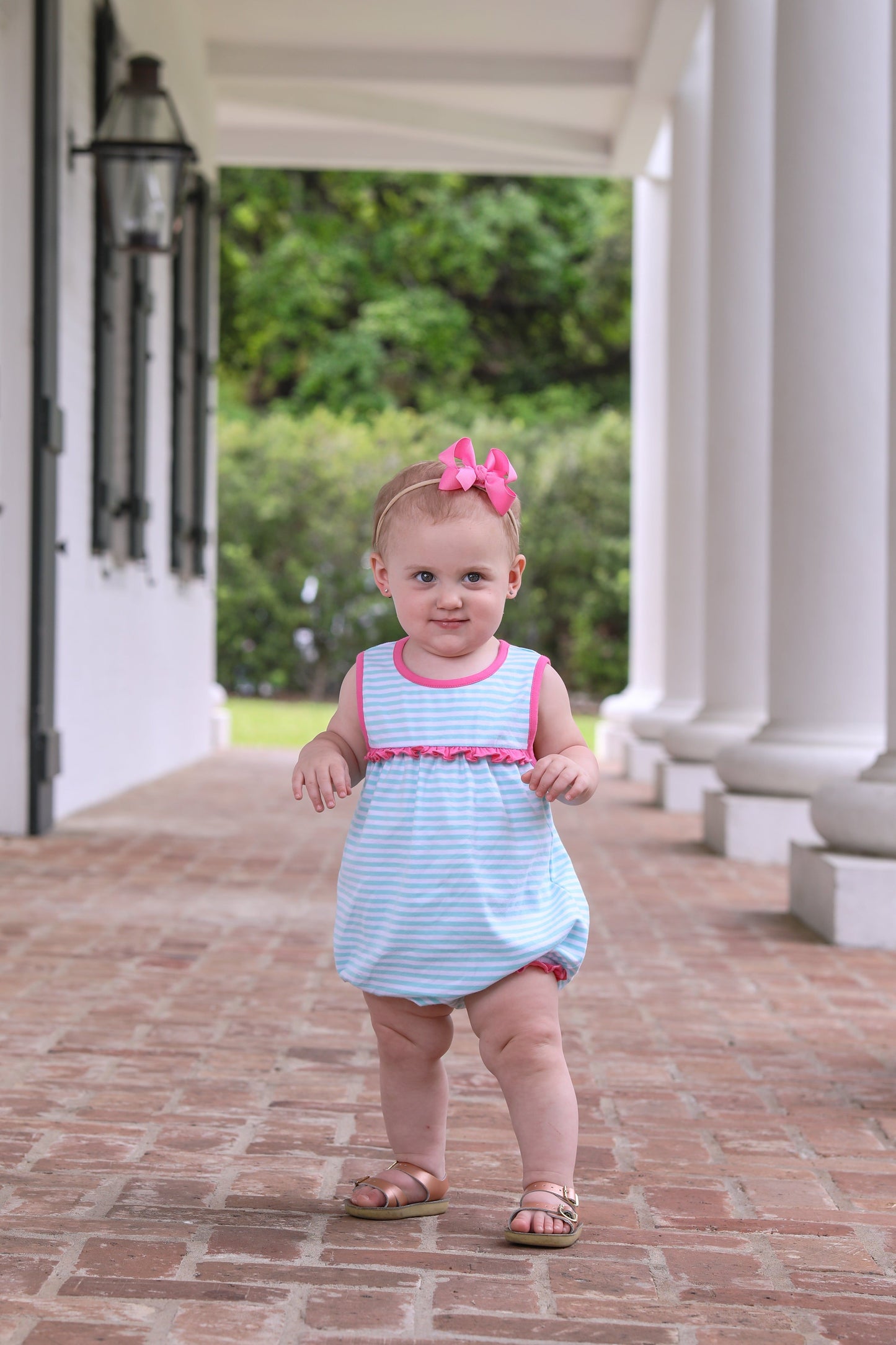 Aqua/Pink Stripe Hazel Bubble
