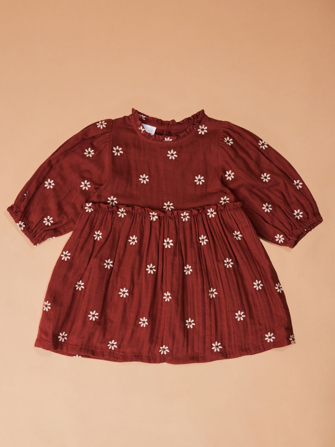 Daisy Embroidered Crinkle Gauze Dress