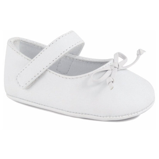 White Ashlyn Infant Mary Jane Flats with Bows