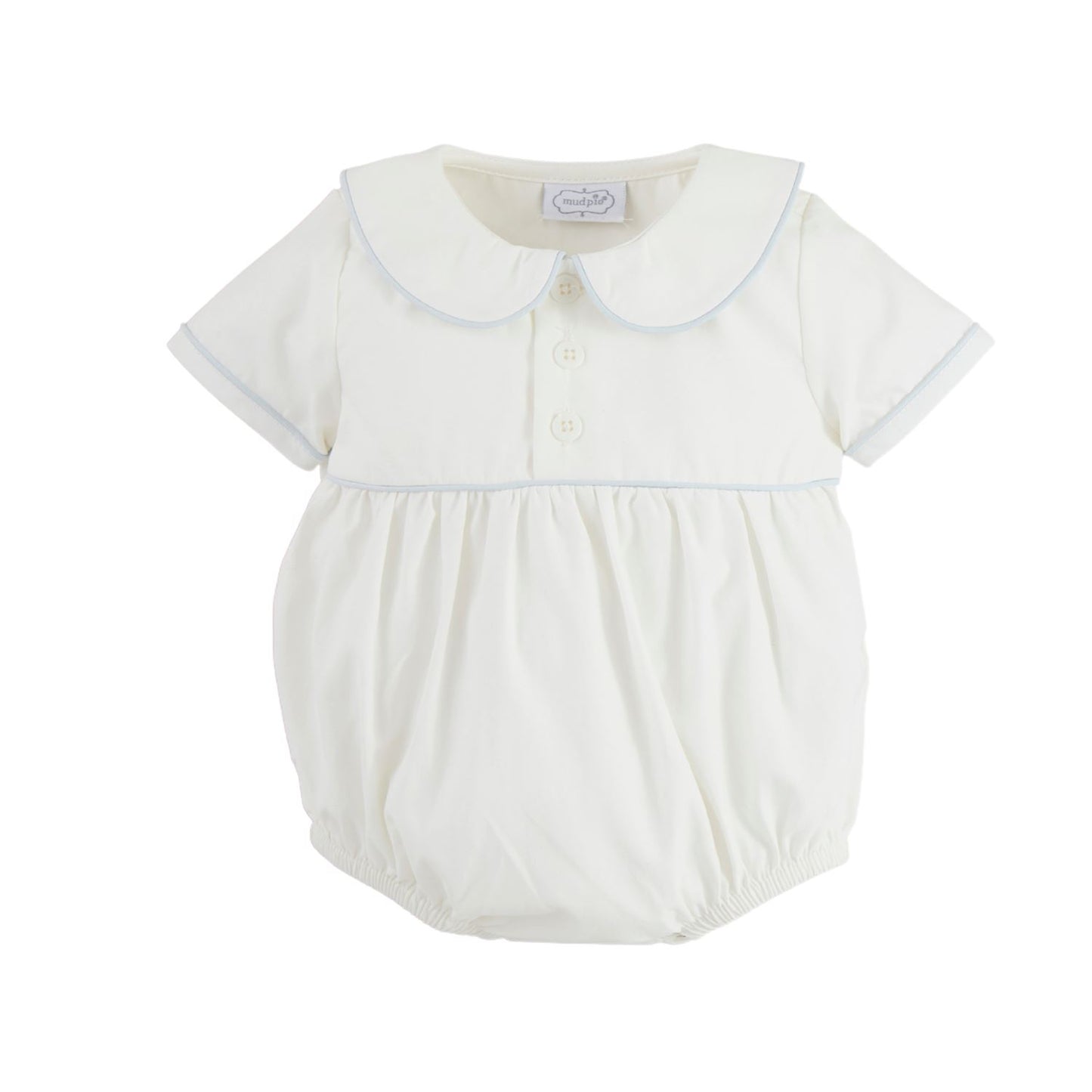 White Collared Poplin Baby Bubble
