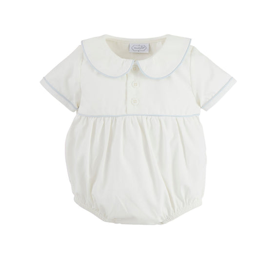 White Collared Poplin Baby Bubble