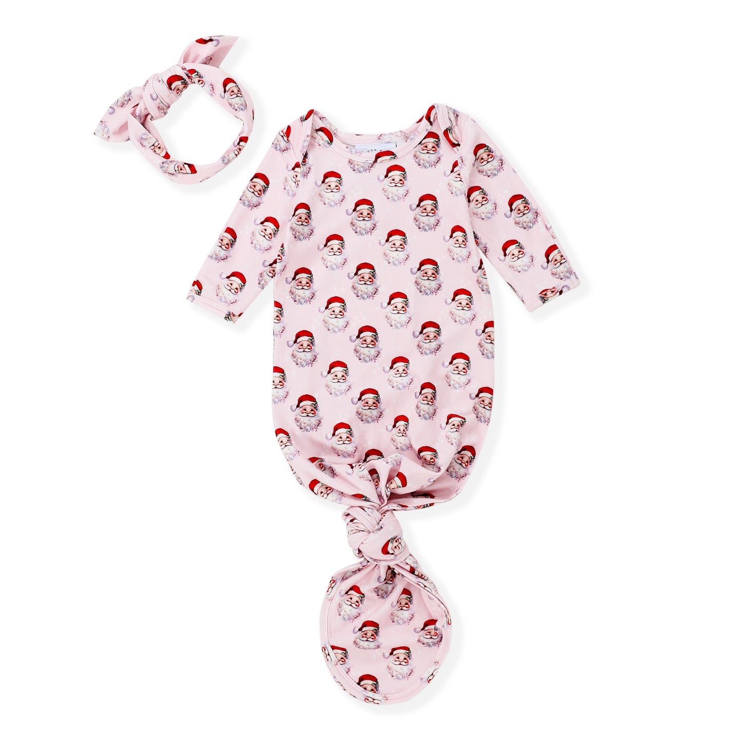 Santa Baby Butterknit Knotted Gown & HB