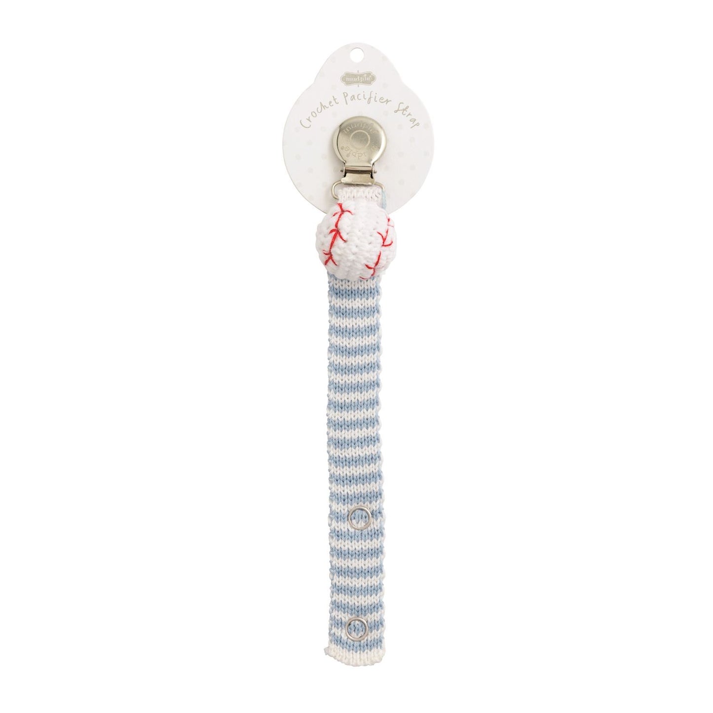 Baseball Crochet Paci Clip