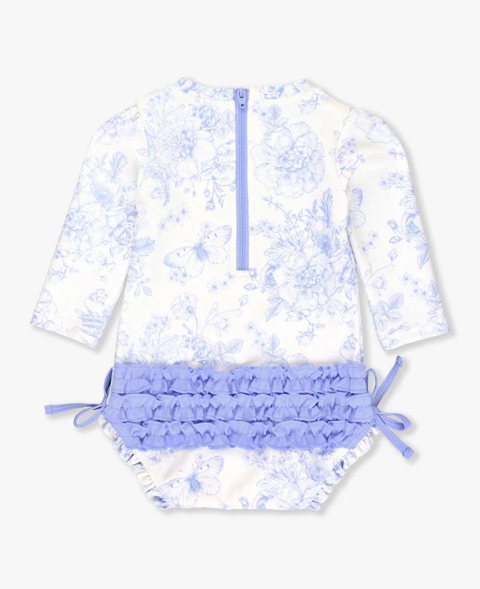 Periwinkle Butterfly LS One Piece Rash Guard