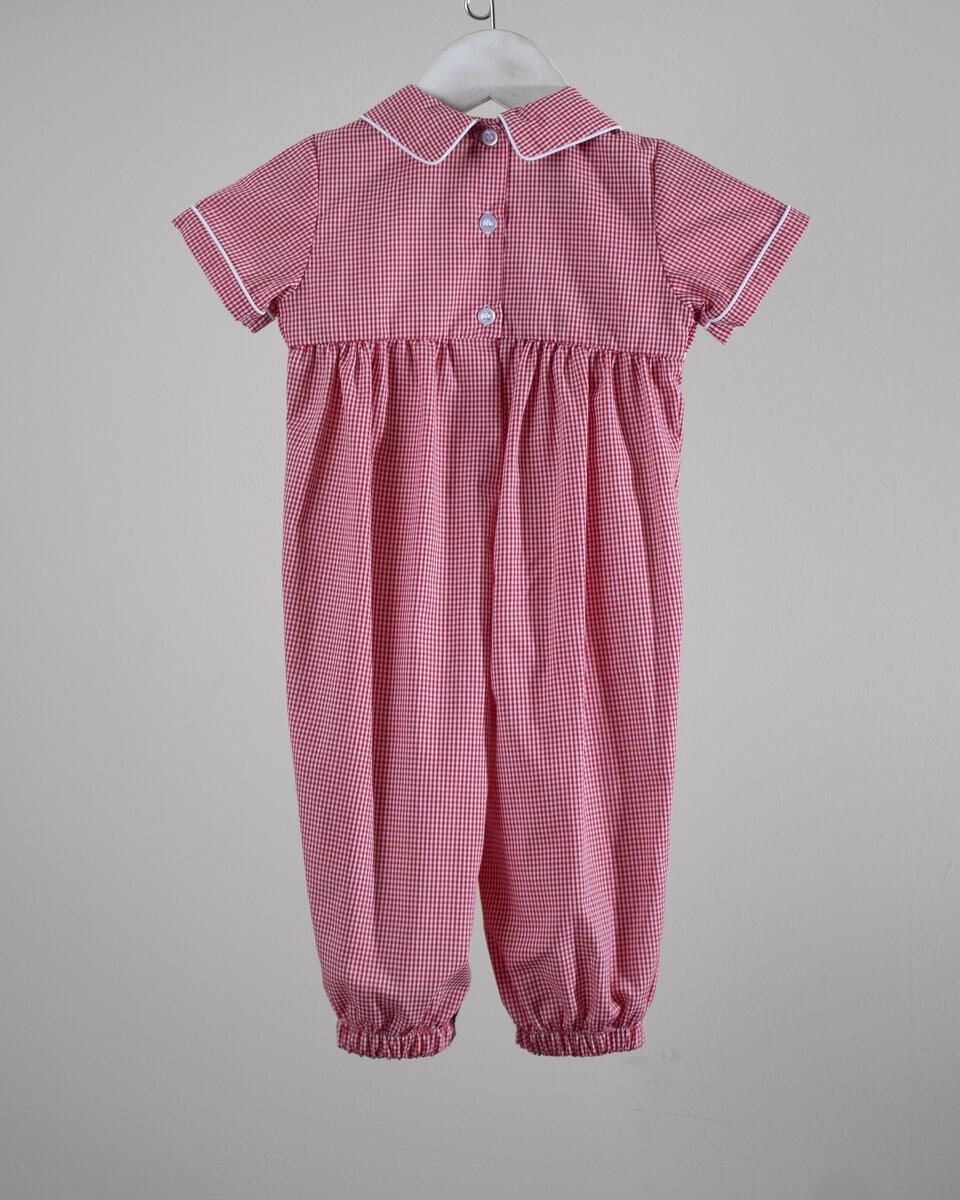 Santa Claus Red Gingham Smocked JonJon