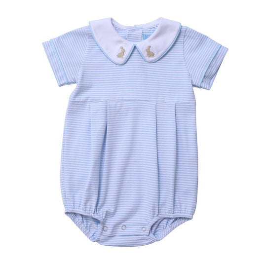 Blue Bunny Embroidered Collar Bubble