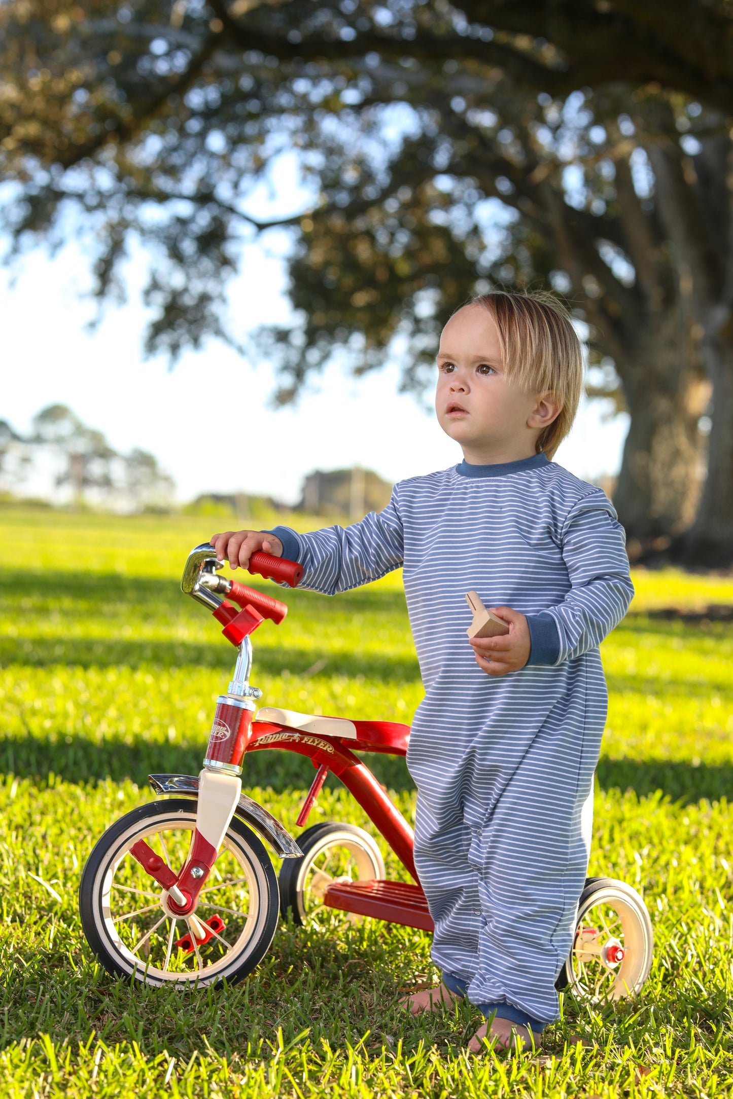 Miller Slate Blue Stripe Romper