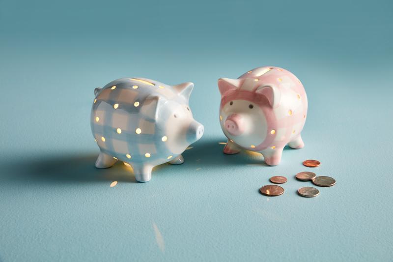 Blue Light-Up Piggy Bank