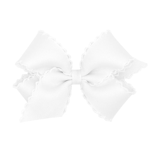 White Monotone Moonstitch Grosgrain
