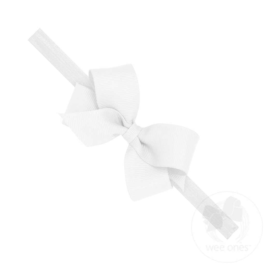 Mini Grosgrain Bow on a Soft Elastic Baby Band