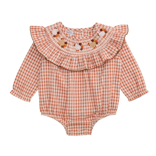 Gingham Smocked Turkey Bubble