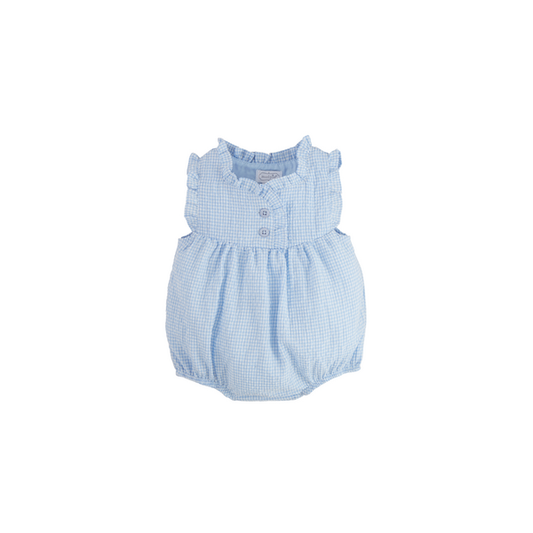 Blue Gingham Ruffle Bubble