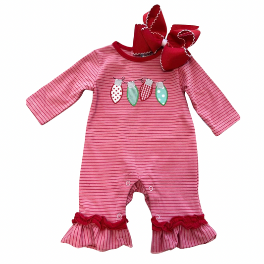 Christmas Lights Ruffle Romper