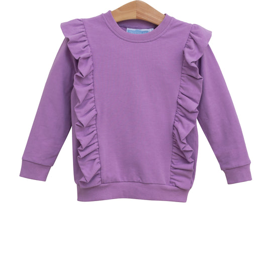 Laura Lavender Ruffle Pullover