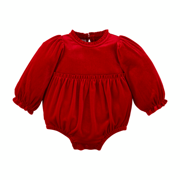 Red Velvet Ruffle Bubble