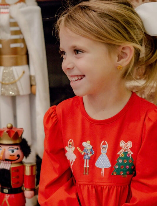 Nutcracker Appliqué Ruffle Dress