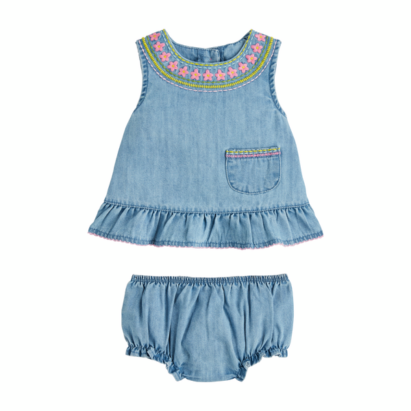 Rainbow Floral Pinafore Set