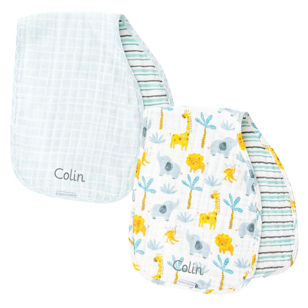 Zoo Muslin Burp Cloth Set