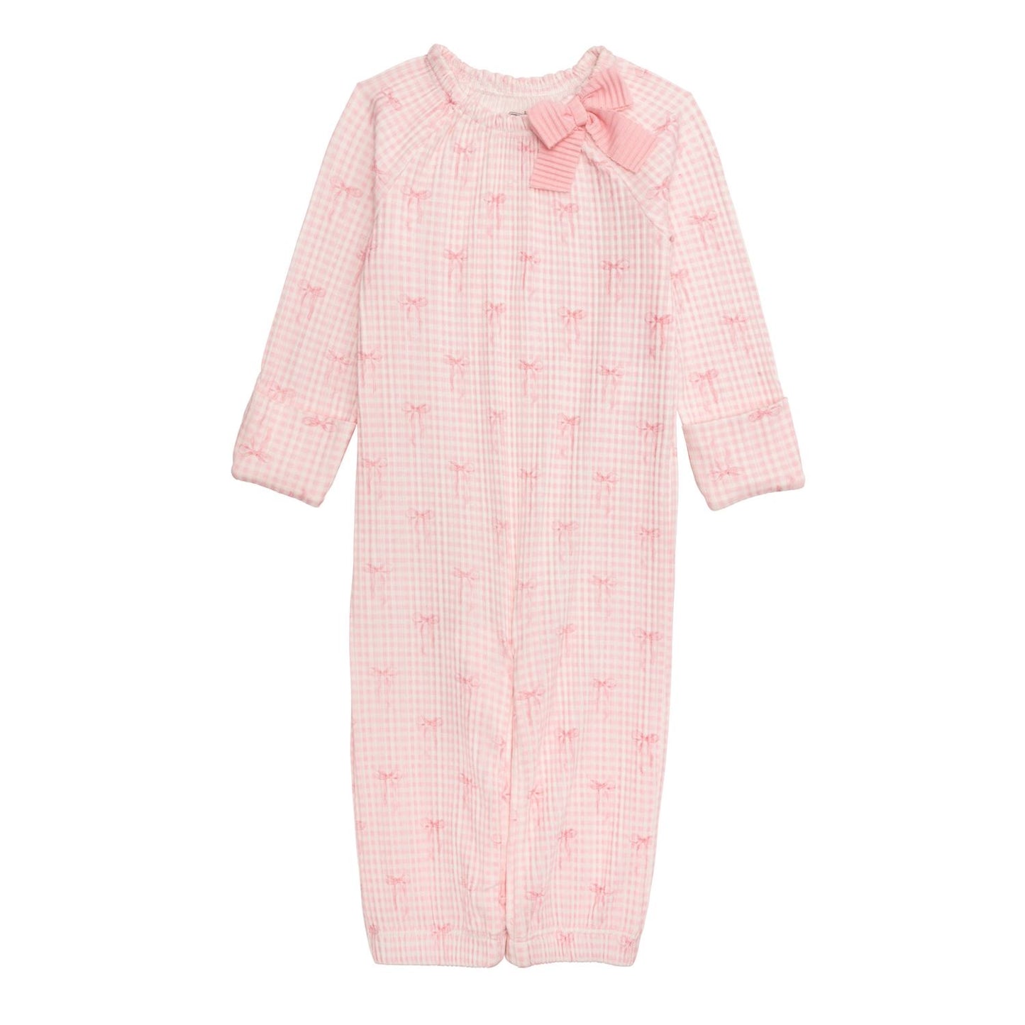 Pink Gingham Bow Convertor Gown