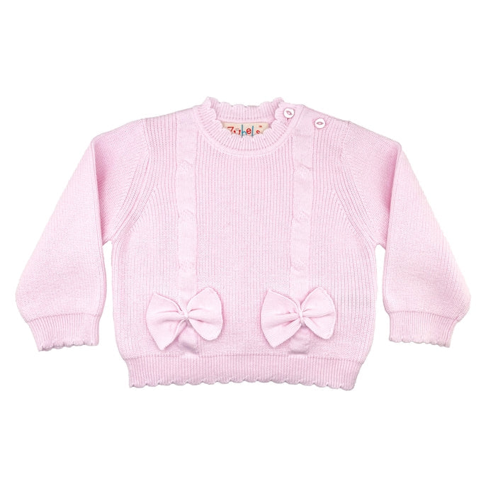 Pink Bow Knit Sweater