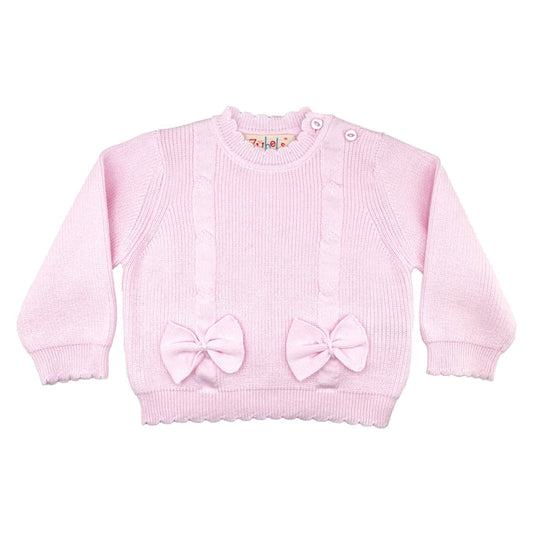 Pink Bow Knit Sweater