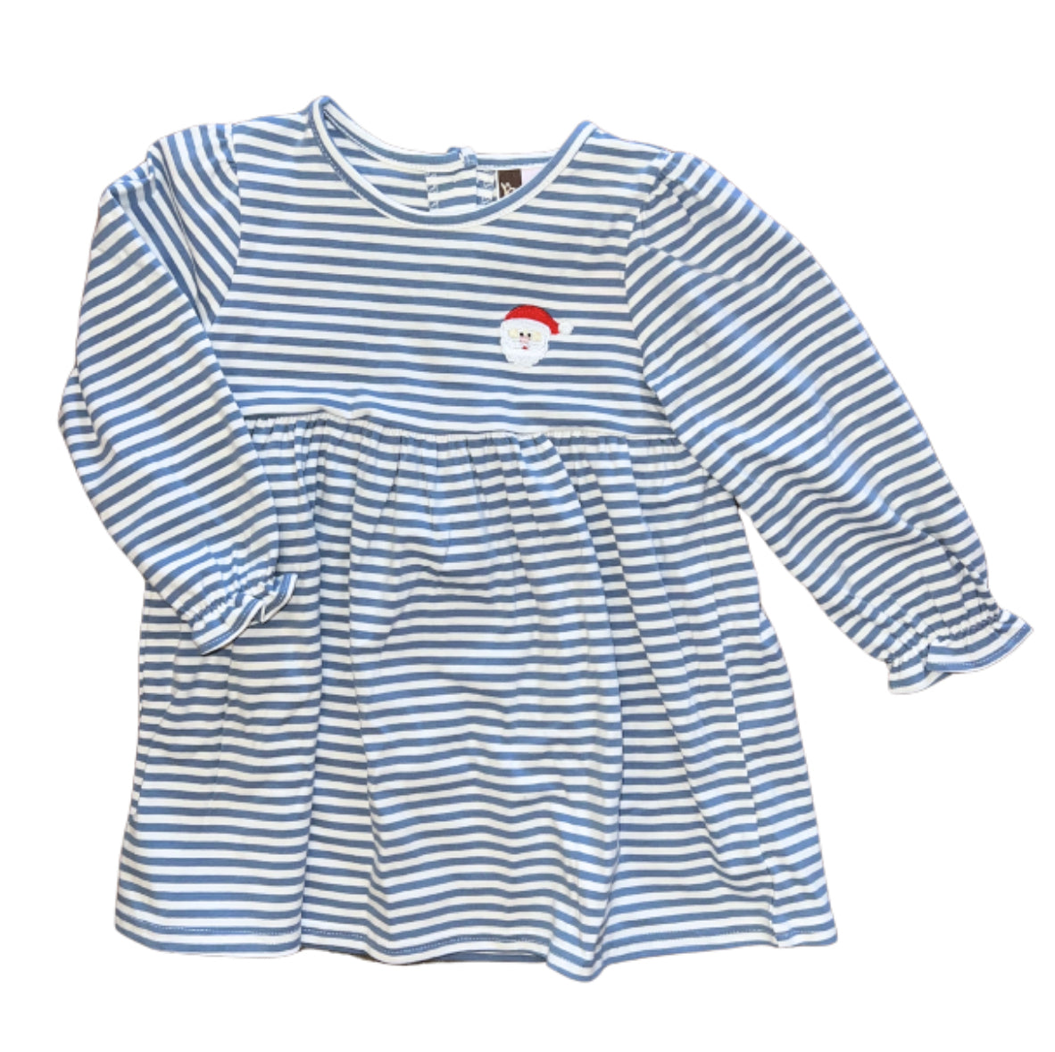 Blue Stripe Mini Santa Dress