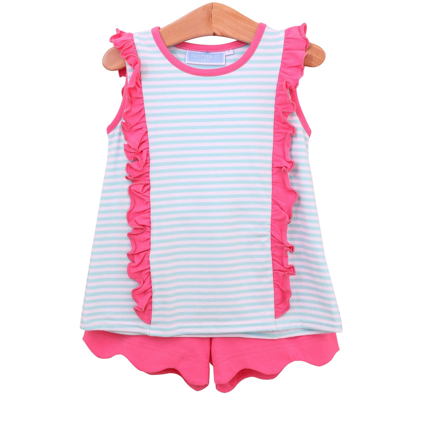 Aqua/Pink Stripe Hazel Short Set
