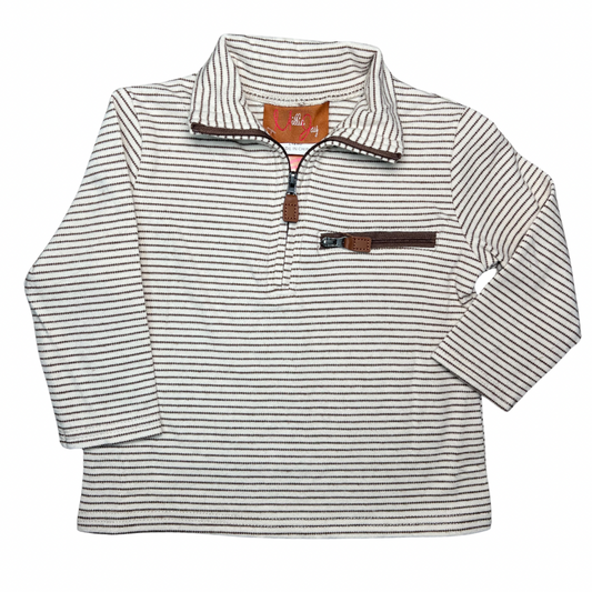 Brown Stripe Kingston 1/4 Zip Pullover