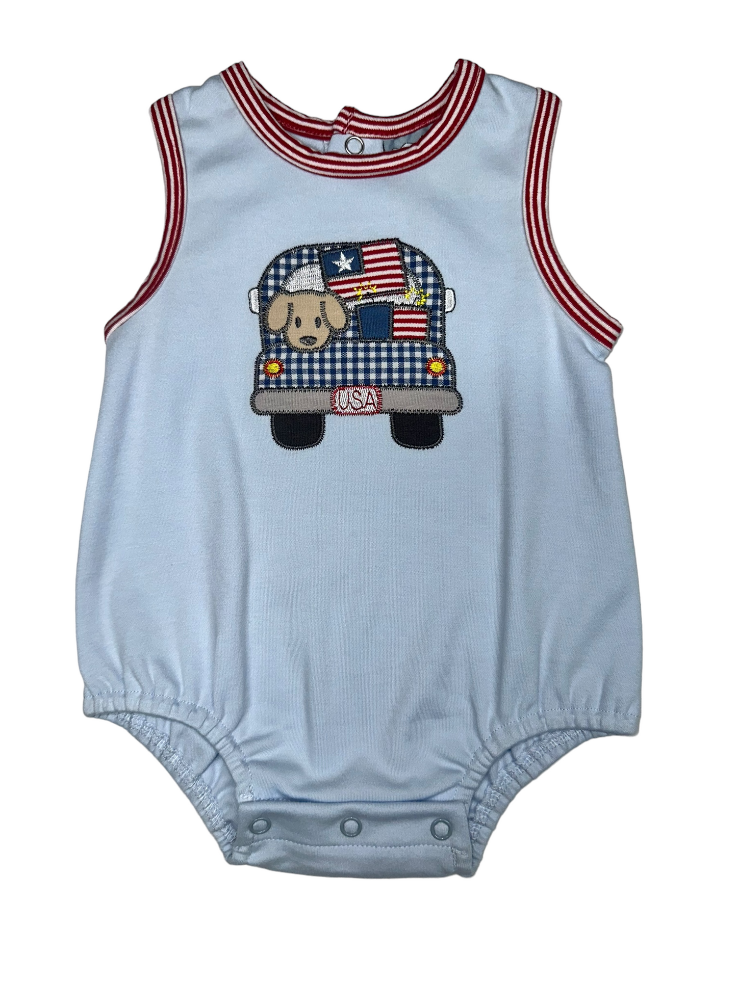 Patriotic Truck Appliqué Bubble
