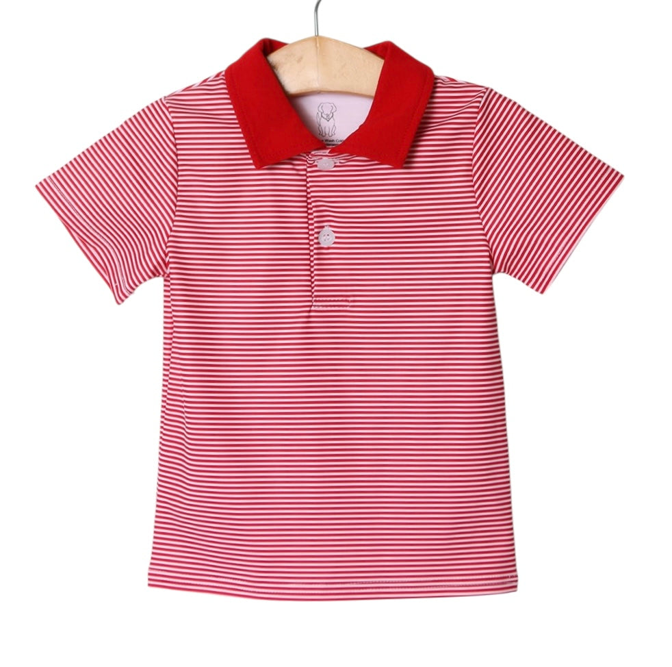 Dawson Performance Polo- Red Stripe