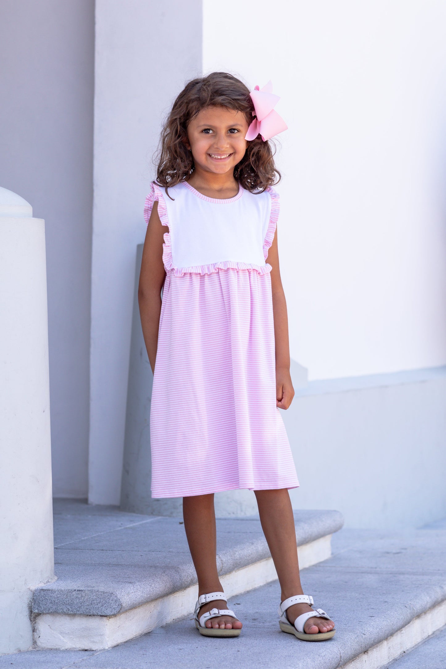 Light Pink Stripe Alice Dress