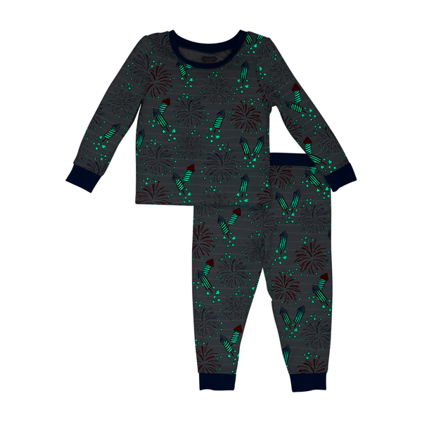 Blue Firework Glow Pajamas
