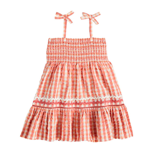 Smocked Check Dress