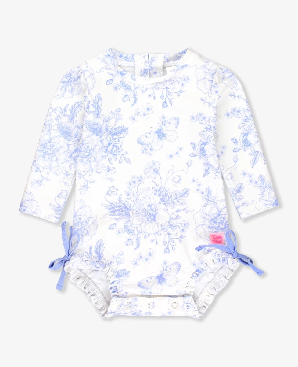 Periwinkle Butterfly LS One Piece Rash Guard