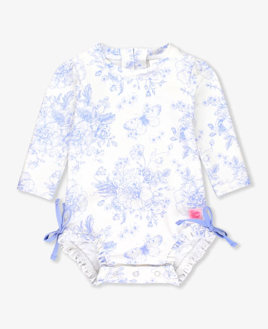 Periwinkle Butterfly LS One Piece Rash Guard