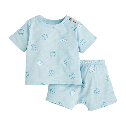 Baseball Baby Short Set
