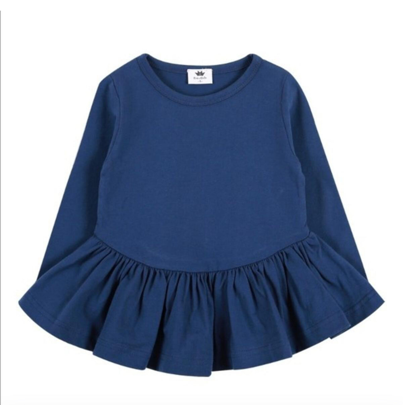 Anna Navy Ruffled Top