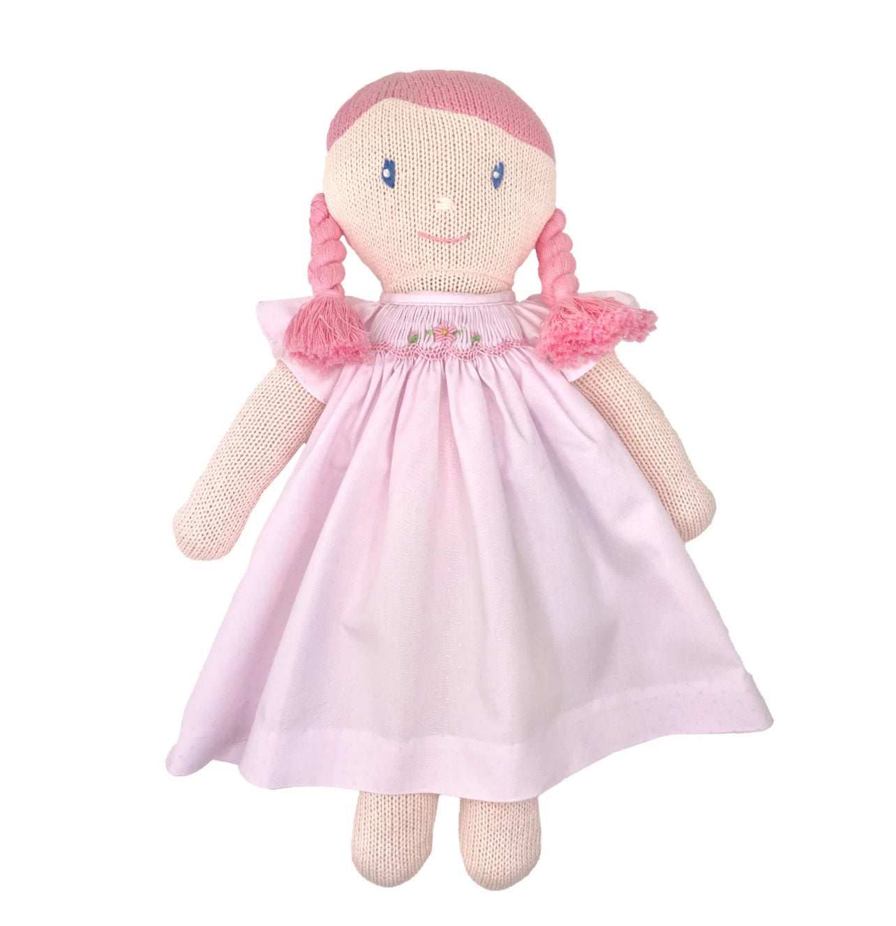 Knit Girl Doll w/ Pink Smock Dress