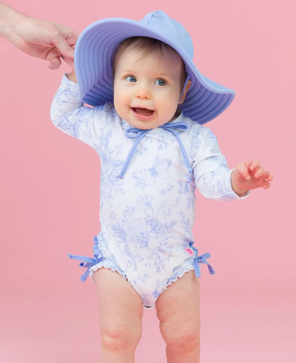 Periwinkle Butterfly LS One Piece Rash Guard