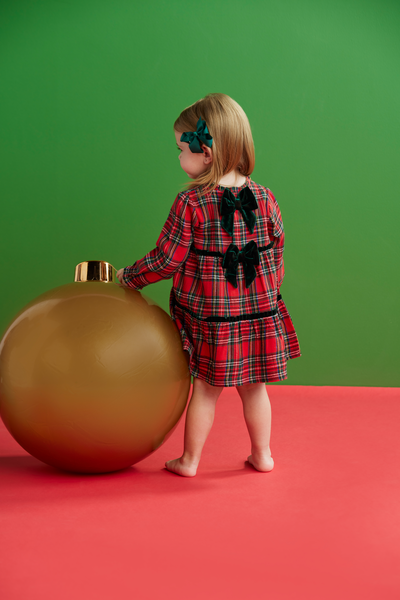 Tartan Green Bow Dress
