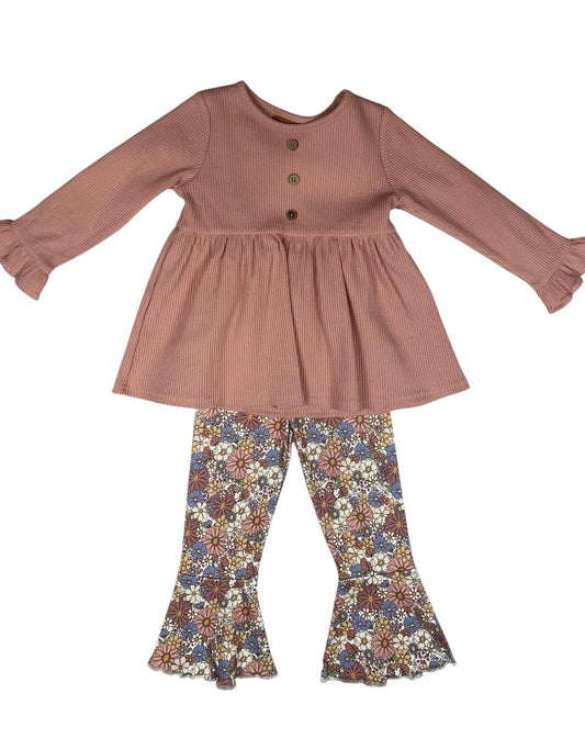 Rose Floral Bell Bottom Set