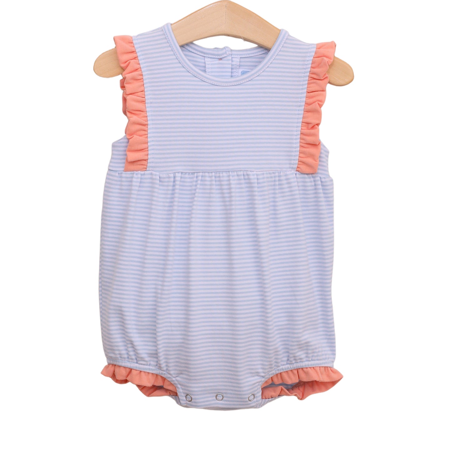 Light Blue/Coral Stripe Josie Bubble