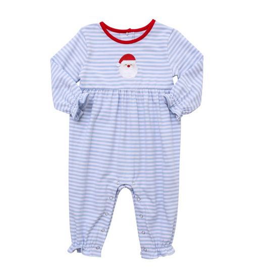 Santa Embroidered Ruffle Romper